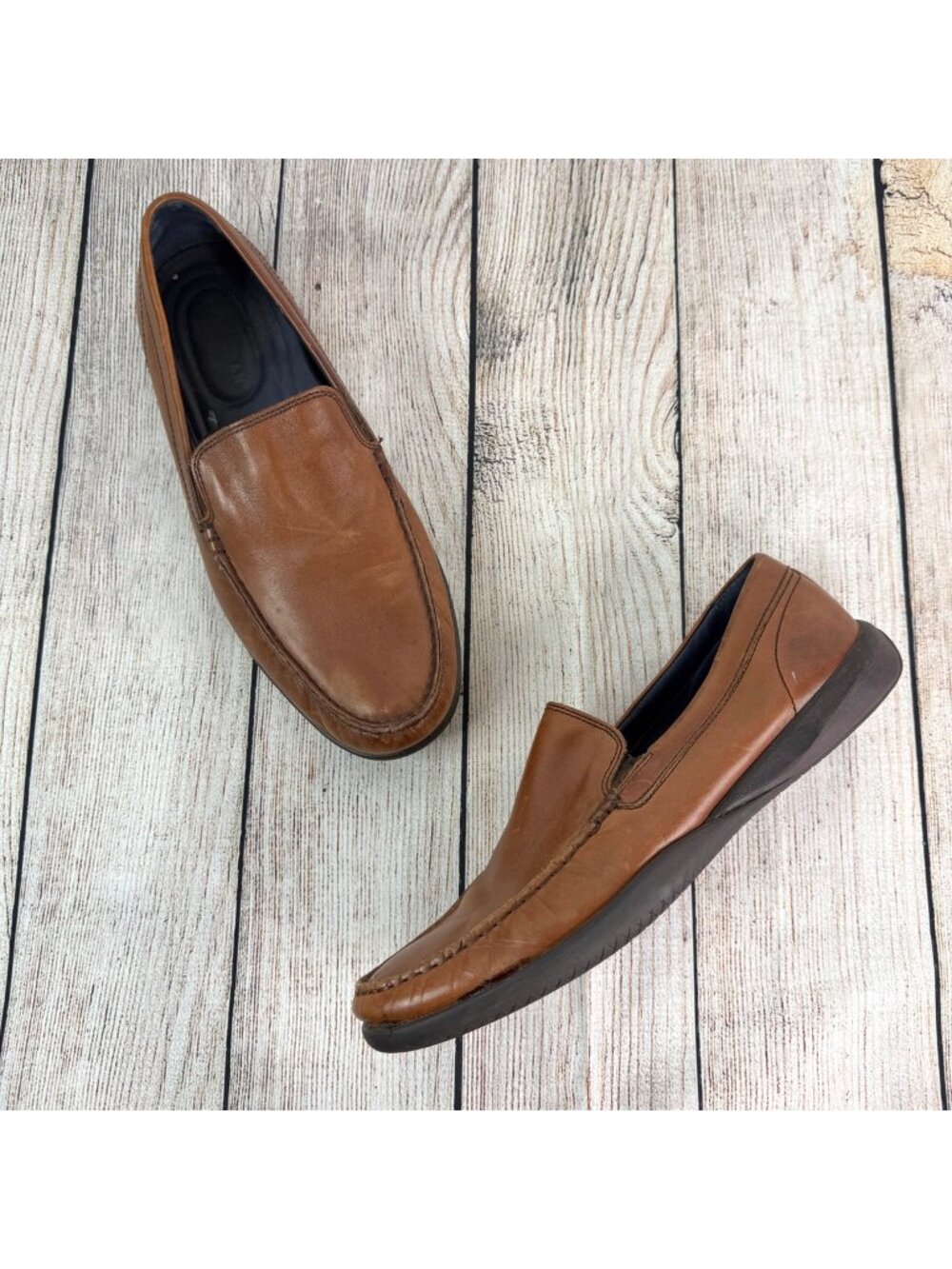 Cole Haan Mens Lovell Two Gore Loafers Tan Slip On Shoes Size 10.5M